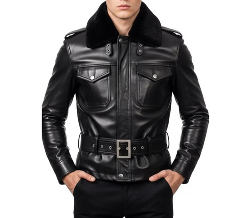Giacca militare uomo pelle - , di